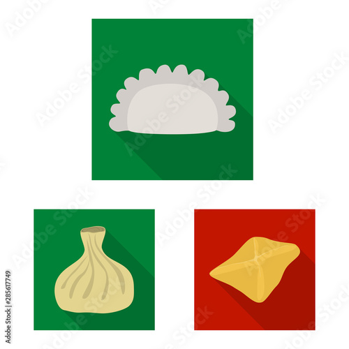 Vector illustration of products and cooking logo. Collection of products and appetizer stock symbol for web.