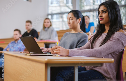 Multinational group of students in an auditorium