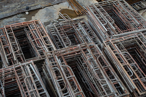  scaffolding frames in construction site