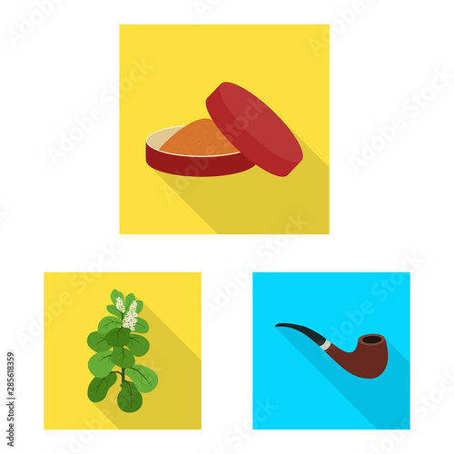 Vector illustration of smoke and statistics sign. Collection of smoke and stop stock vector illustration.