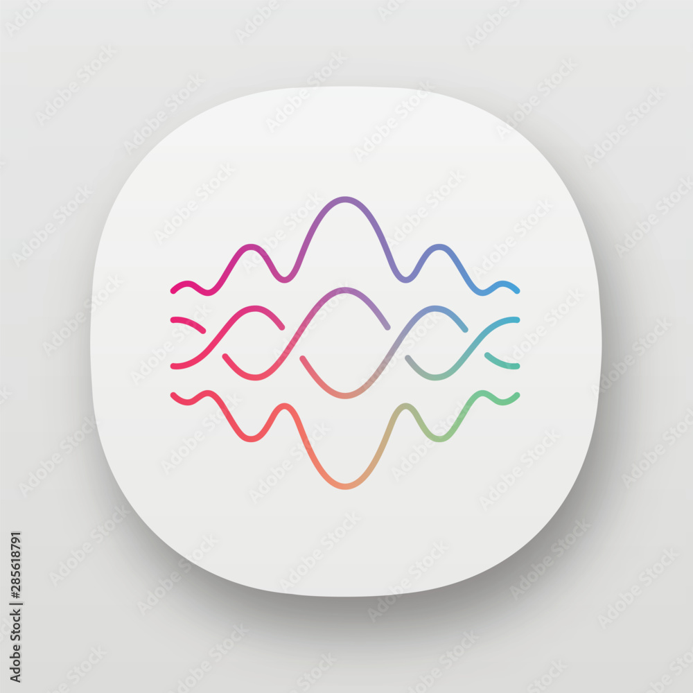 Abstract fluid overlapping waves app icon. UI/UX user interface. Music ...