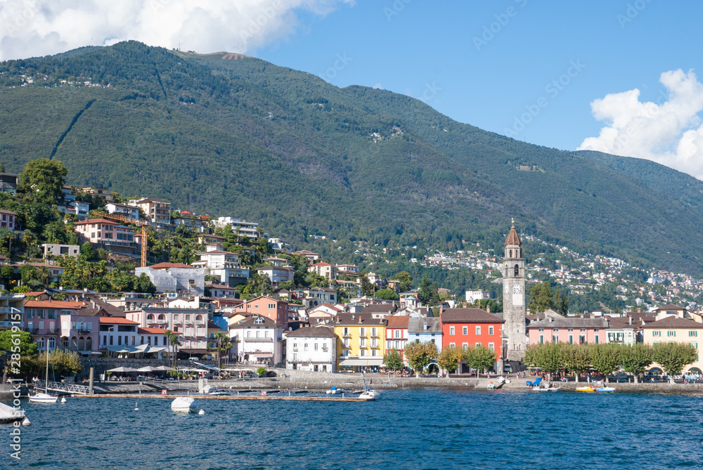 Locarno best view in summer Switzerland Alps and Italian Alps Lago Maggiore Lake Maggiore best Italy Switzerland