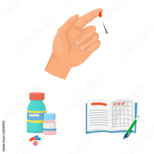 Vector design of mellitus and diabetes icon. Set of mellitus and diet stock symbol for web.