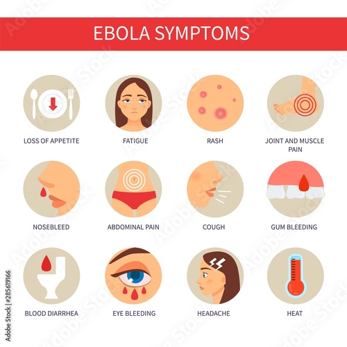 Infographics of ebola. Symptoms of disease. Vector signs Infographics .