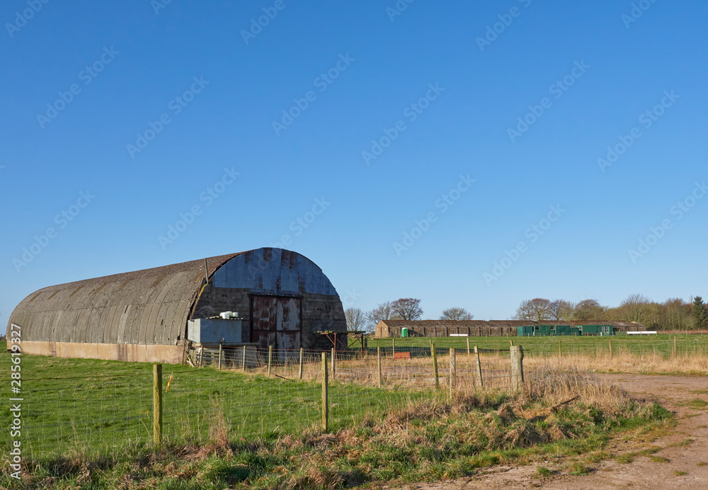 Derelict Buildings at Stracathro airfield, an old Wartime Aerodrome in the Angus Countryside near to Brechin in Angus, Scotland. March 2019. Derelict Buildings at Stracathro airfield, an old Wartime Aerodrome in the Angus Countryside near to Brechin in Angus, Scotland. March 2019.
