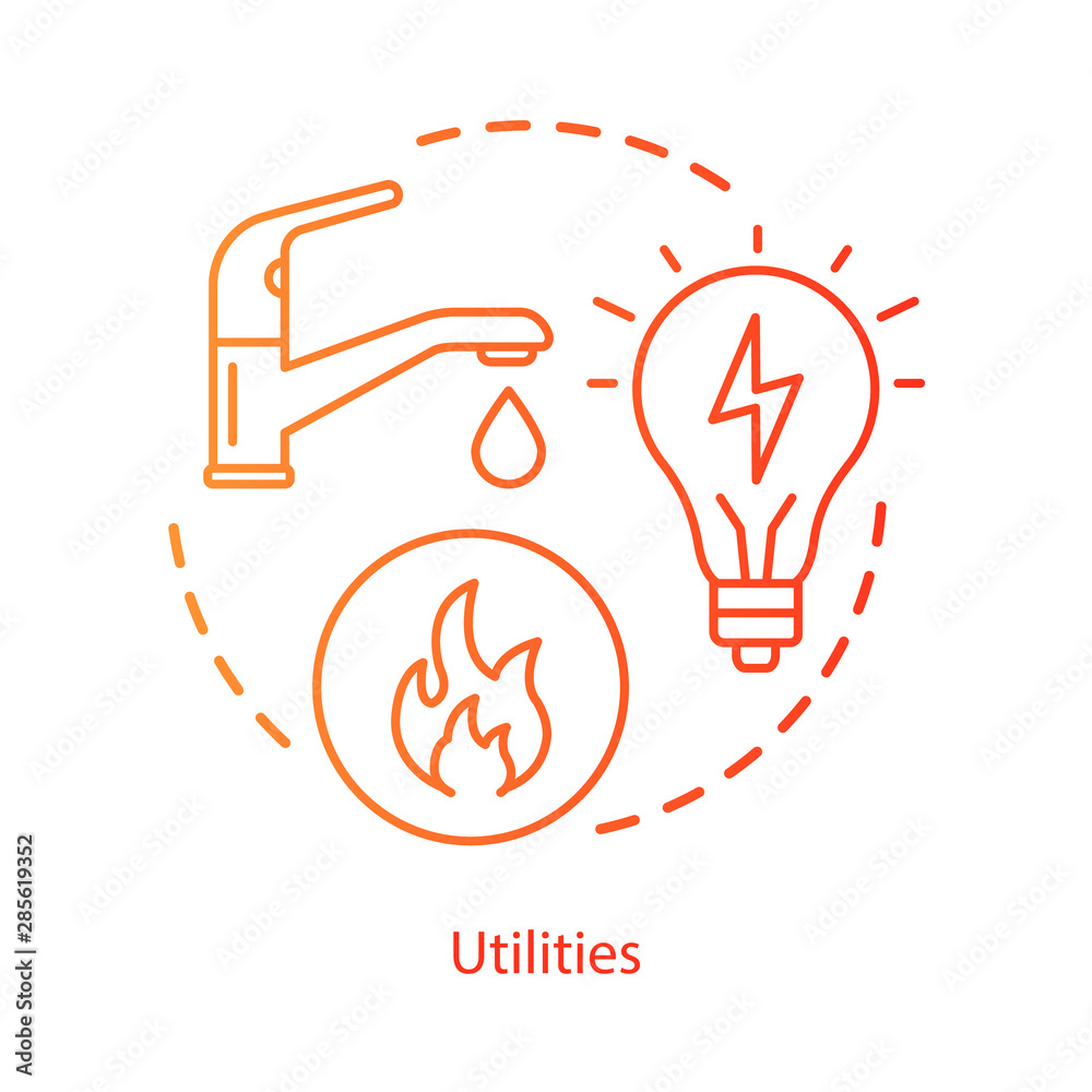 Household communal utilities concept icon Public services water