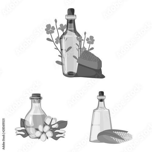Vector design of nutrition and organics sign. Collection of nutrition and glass stock vector illustration.