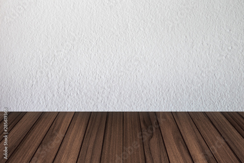 White wall with wooden floor