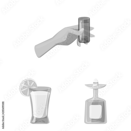 Vector illustration of fajita and fiesta icon. Set of fajita and celebration stock vector illustration.