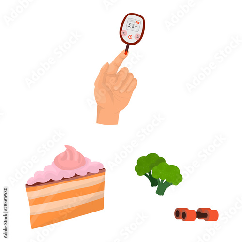 Vector design of mellitus and diabetes symbol. Collection of mellitus and diet stock vector illustration.