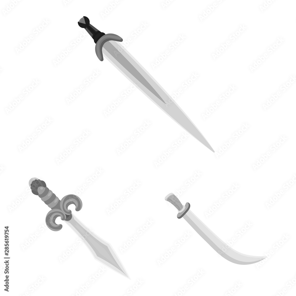 Isolated object of sharp and blade logo. Set of sharp and dagger vector icon for stock. Isolated object of sharp and blade logo. Set of sharp and dagger vector icon for stock.