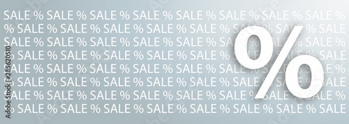 White Percents Sale Text Gray Header