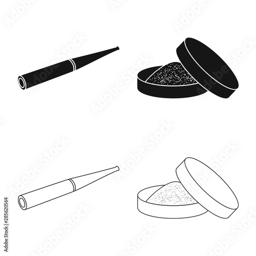 Vector illustration of refuse and stop icon. Collection of refuse and habit stock vector illustration.