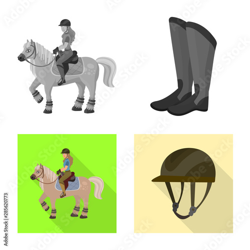 Isolated object of equipment and riding icon. Set of equipment and competition vector icon for stock.