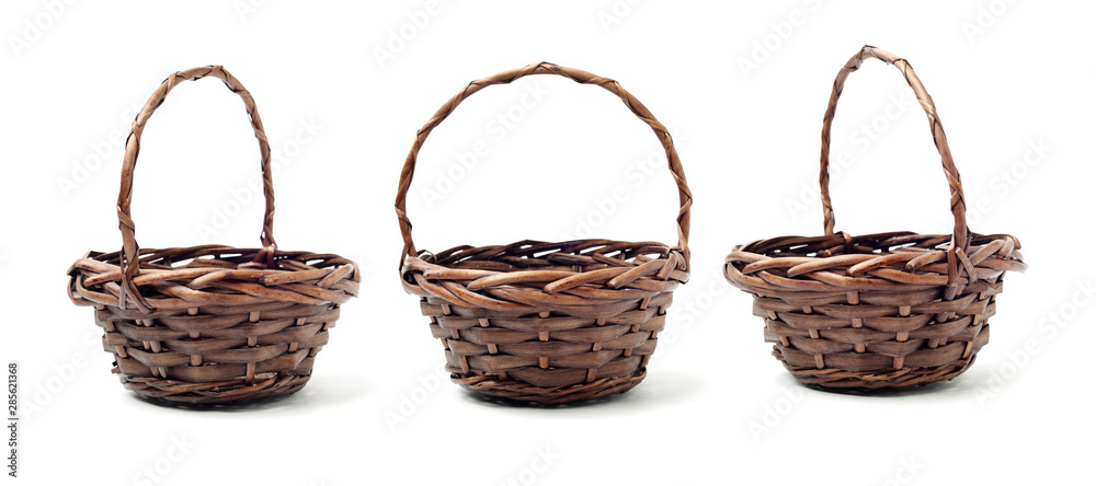 empty basket on white background empty basket on white background