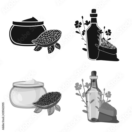 Isolated object of healthy and vegetable icon. Set of healthy and agriculture stock symbol for web.