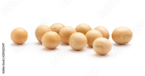 Group of soybeans isolated on white background - clipping path included photo