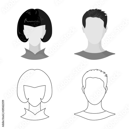 Vector illustration of professional and photo symbol. Set of professional and profile stock vector illustration.
