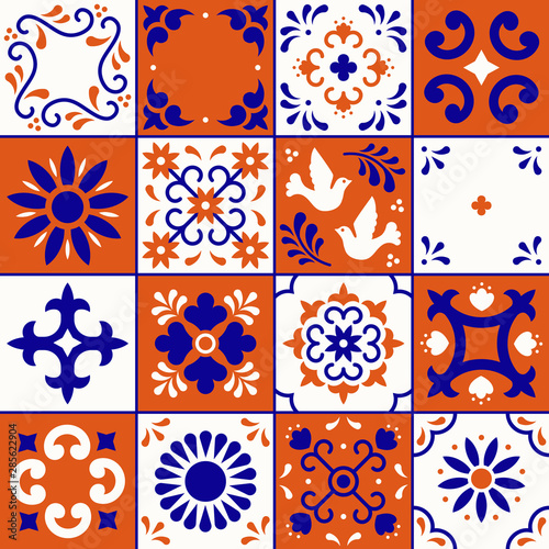Canvas Print Mexican talavera pattern