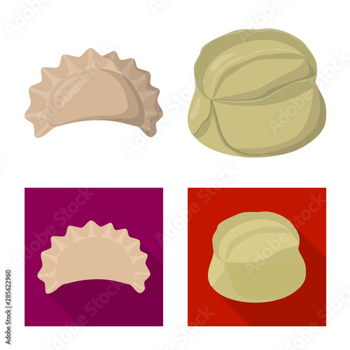 Isolated object of products and cooking logo. Set of products and appetizer stock symbol for web.