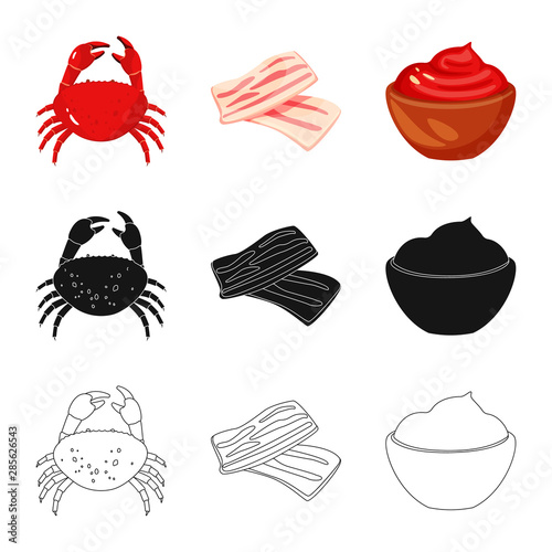 Isolated object of taste and product icon. Collection of taste and cooking stock vector illustration.