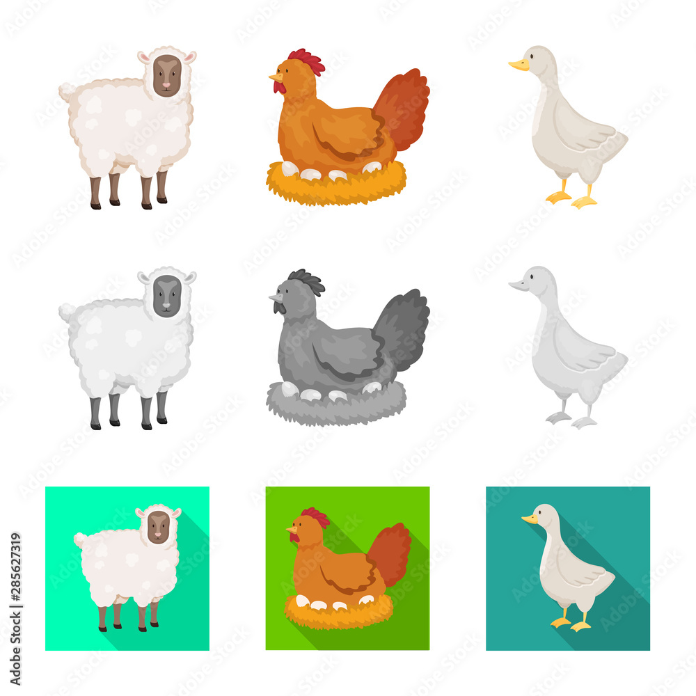 Vector illustration of breeding and kitchen logo. Set of breeding and organic stock vector illustration.