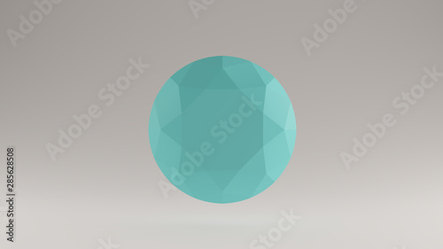 Gulf Blue Turquoise Diamond  Top View 3d 