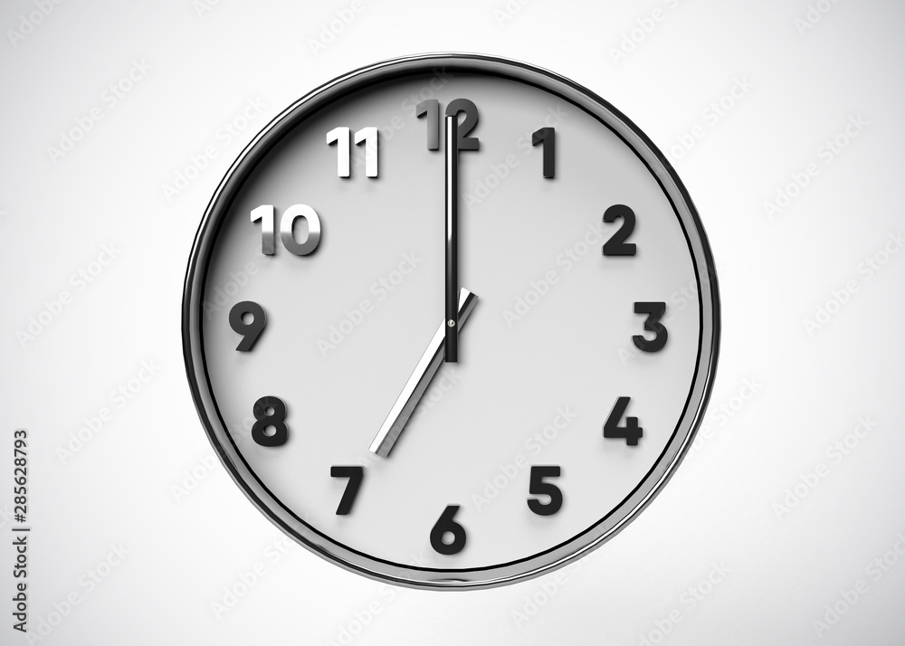 Clock 7 O’Clock Time 3D Render Clock 7 O’Clock Time 3D Render