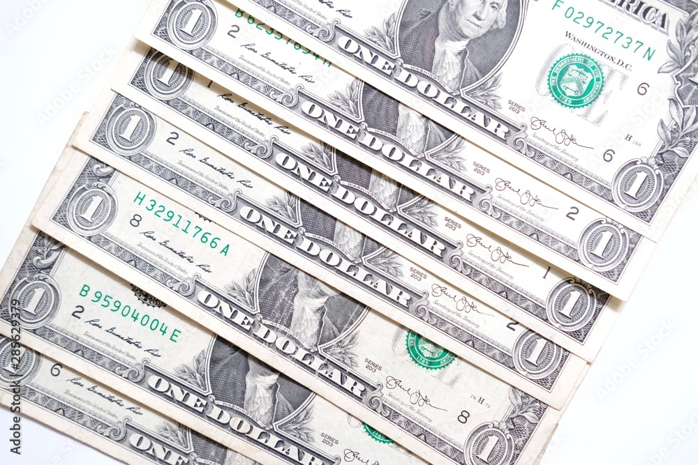 dollars on white background dollars on white background
