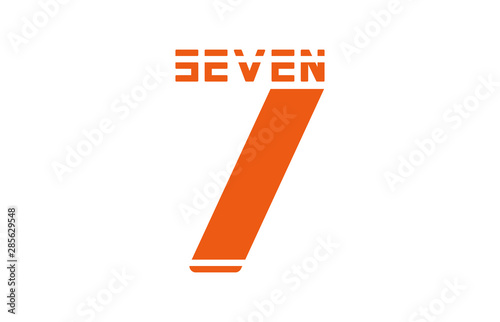 Number 7 logo. Simple number seven vector illustration