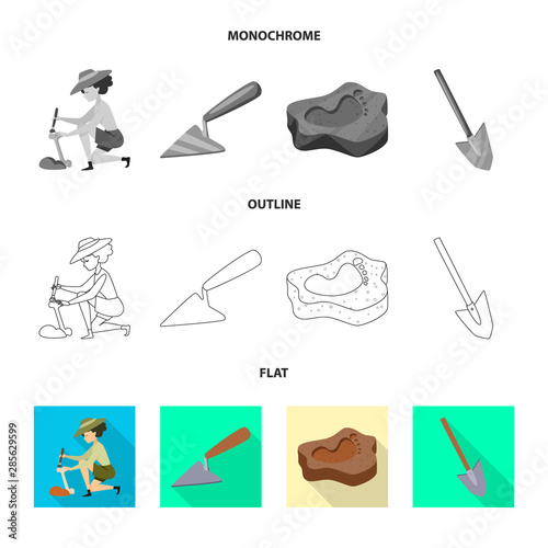 Vector design of story and items sign. Set of story and attributes stock vector illustration.