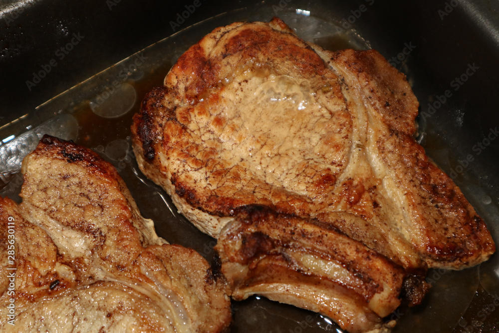 stake of pork on the grill stake of pork on the grill