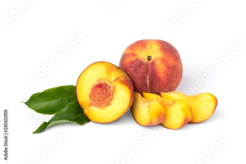 Peach isolated on white background.