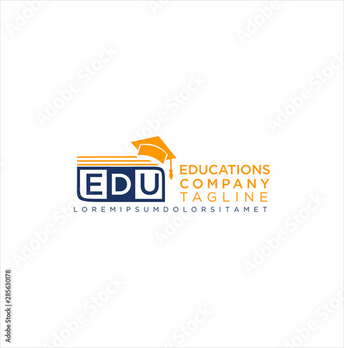  School Education Logo Icon Vector Stock On A White Background.  academy Logo Design Template