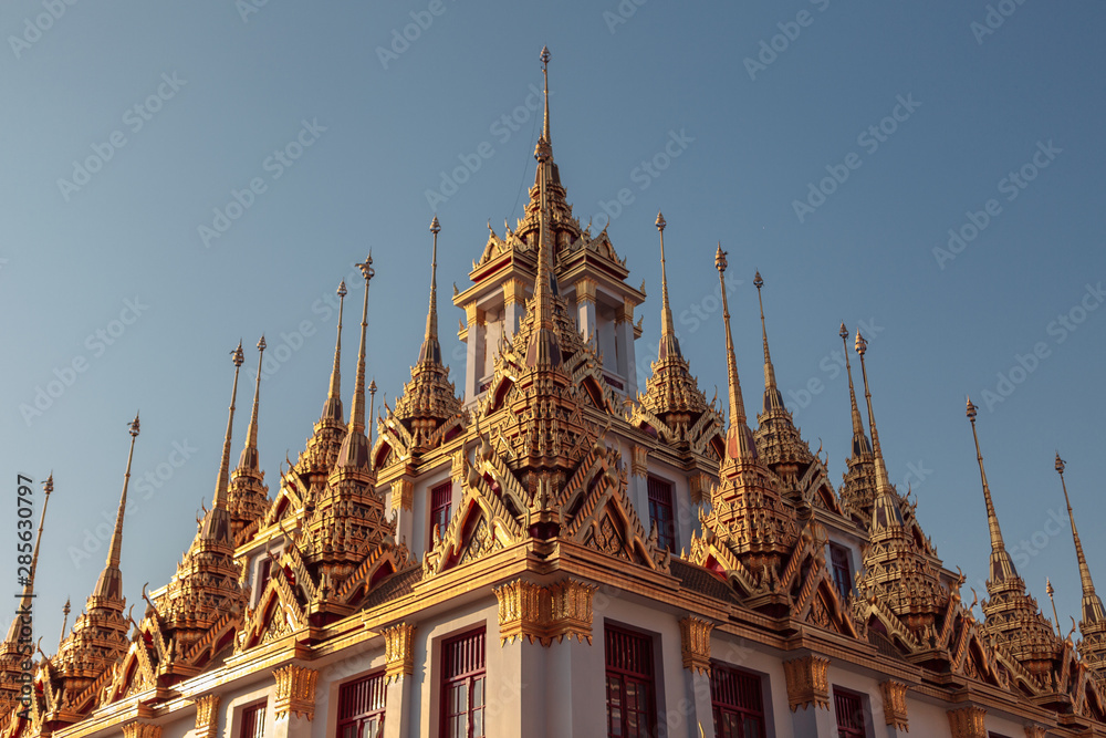 Loha Prasat, the golden and iron monastery in Wat Ratchanatdaram, Bangkok, Thailand