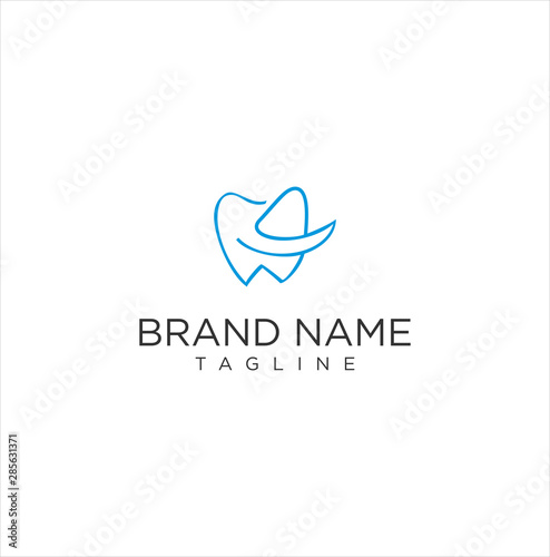 Monogram dentistry Teeth Dental Smile Logo Line Design Vector Icon Illustration