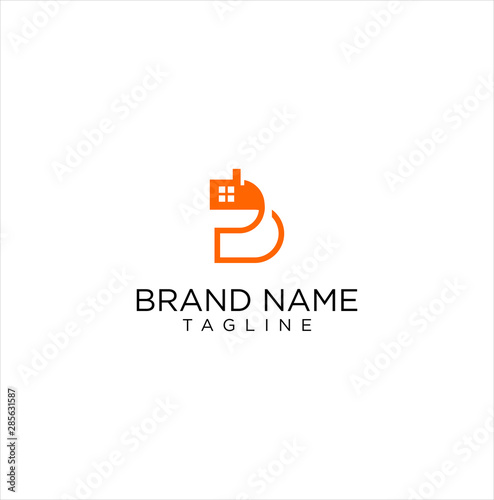 Monogram Letter D House Logo Design. Alphabet D Home Logo Icon Vector. Initial D Real Estate Logo Building Icon Stock Vector