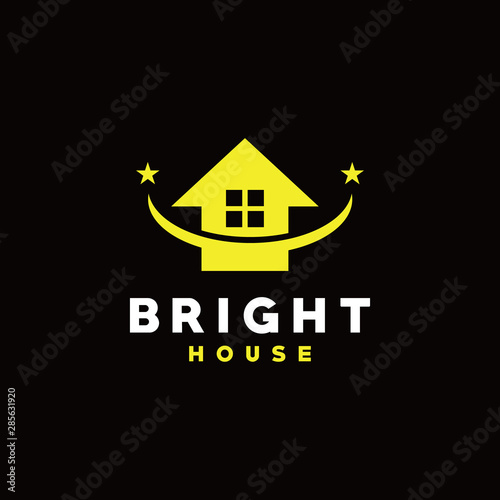 Bright House Logo Vector Design Template. Modern and Geometric Icon. Shape And Home Symbol.