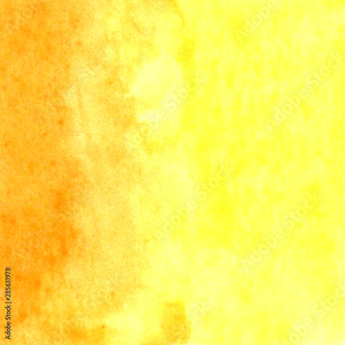 warm watercolor yellow abstract square background. Sunny background with gradient for your design.