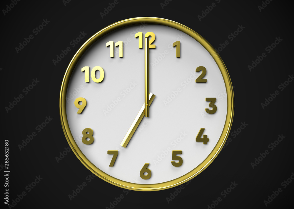 Clock 7 O’Clock Time 3D Render Clock 7 O’Clock Time 3D Render