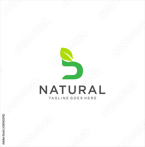 Fototapeta Naklejka Na Ścianę i Meble -  Abstract Letter B Leaf Logo Icon Vector Template . Green Alphabet Initial B Logo Nature Organic Design Icon	