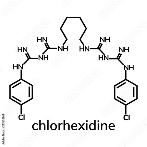 Chlohexidine gluconate chemical formula, disinfectant and antiseptic photo