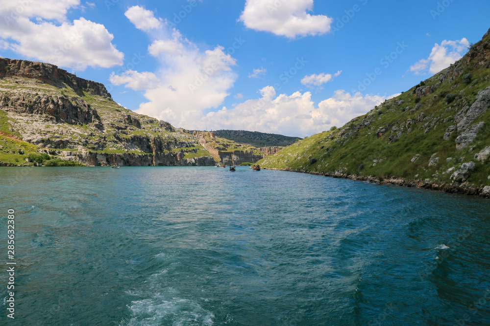 view of halfeti boat tour - gaziantep turkey view of halfeti boat tour - gaziantep turkey