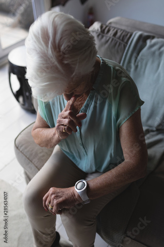 Senior woman checking time