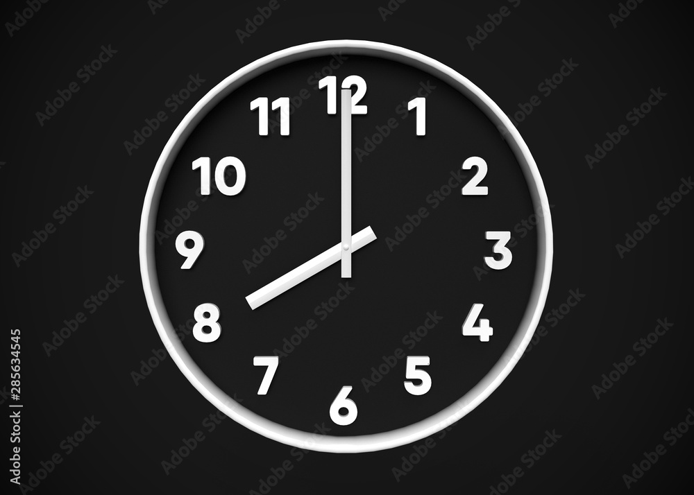 Clock 8 O’Clock Time 3D Render Clock 8 O’Clock Time 3D Render