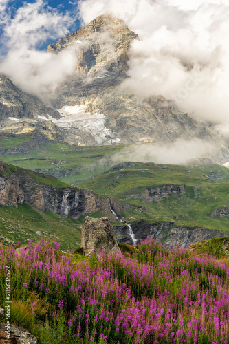 Cervinia - view of Cervinio Mountain - Landmark of Alps - history of mountaineering