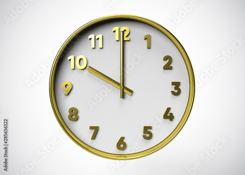 Clock 10 O’Clock Time 3D Render