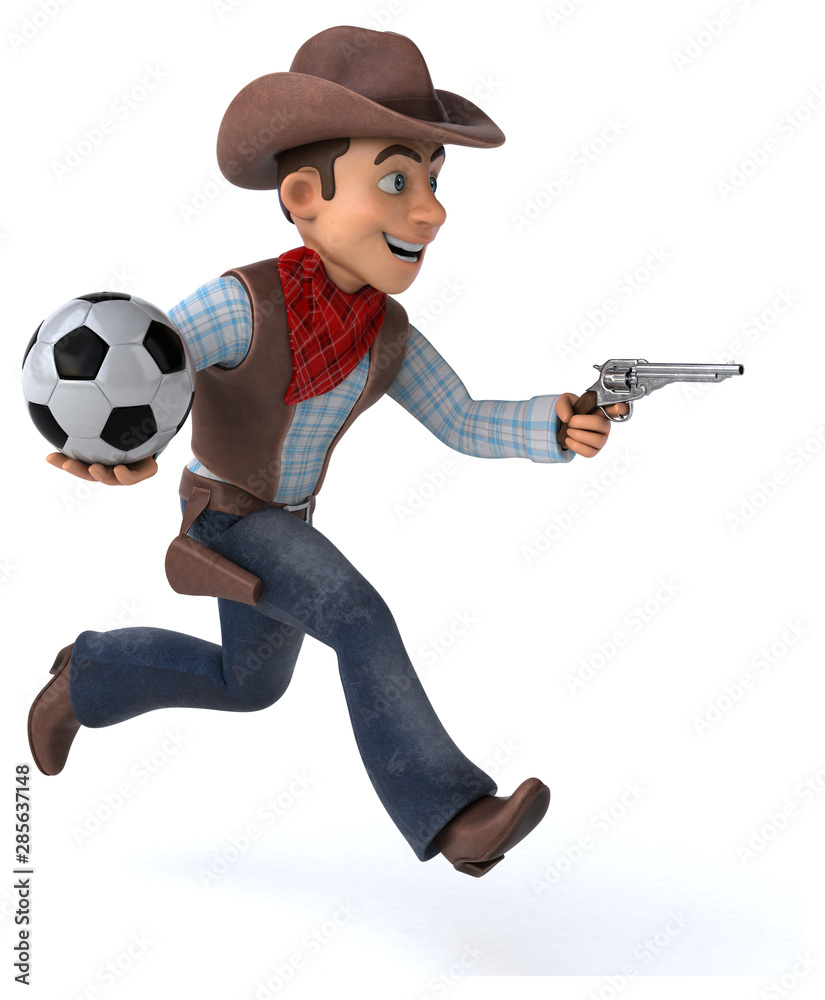 Fototapeta premium Fun Cowboy - 3D Illustration