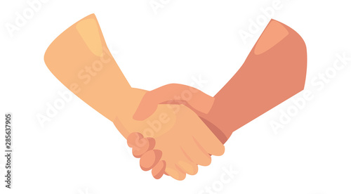 handshake icon flat design linear image