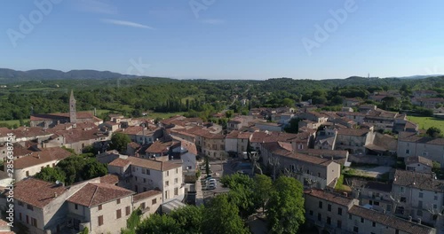 Barjac aerial back traveling, Gard, France photo